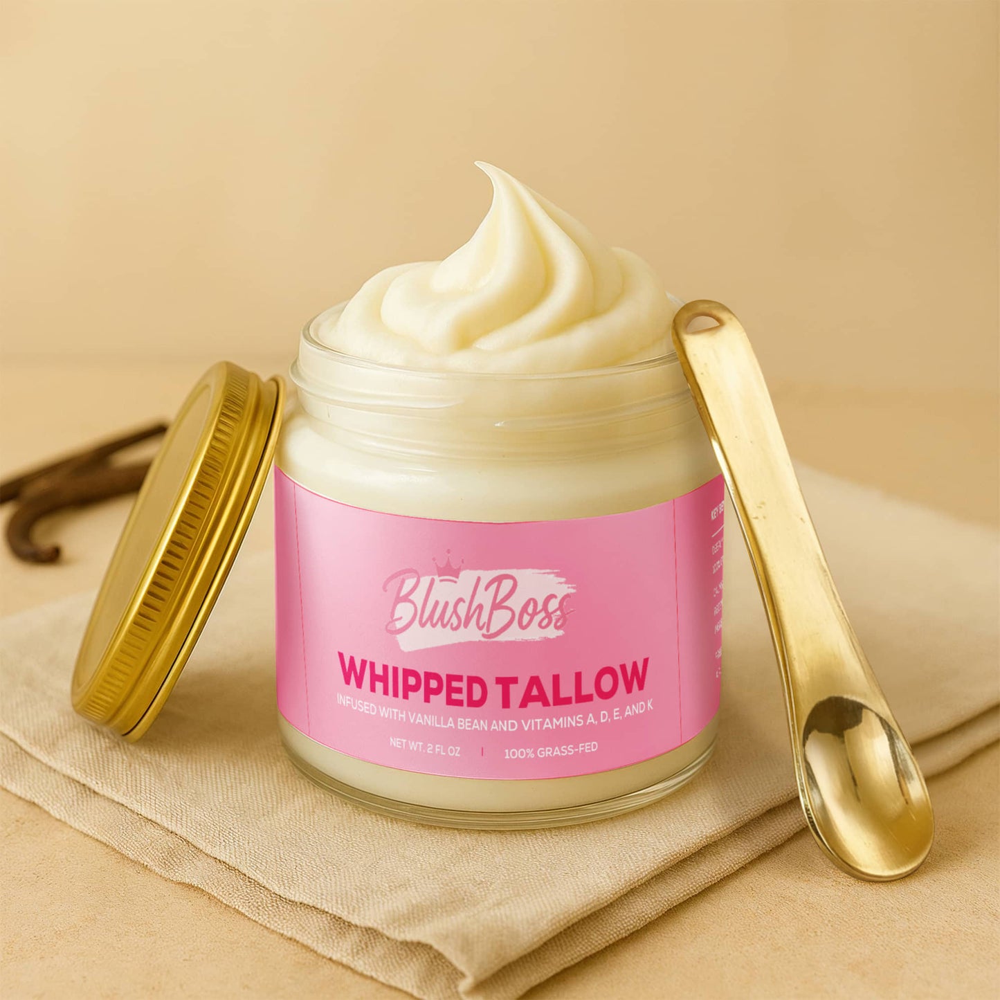 Blush Boss™ Whipped Grass-Fed Tallow Balm with Vanilla Bean