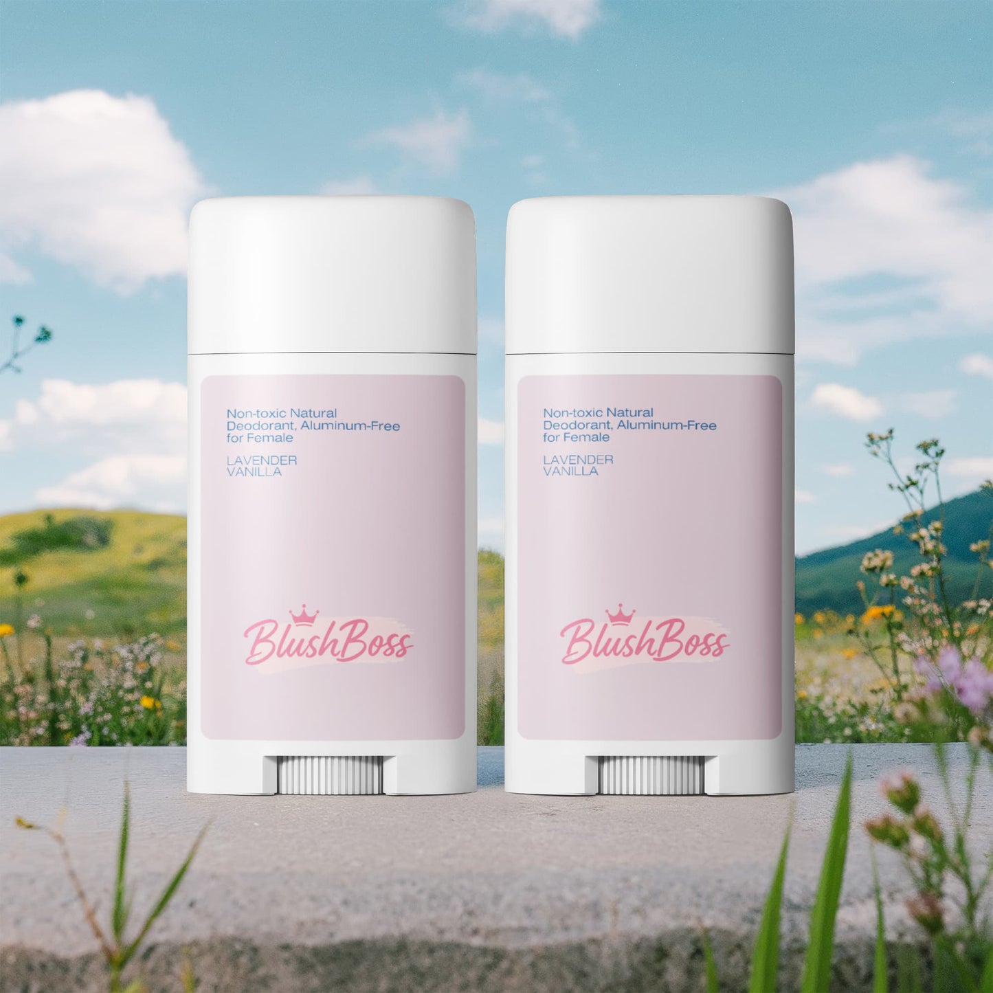 Blush Boss 2 Pack Non-toxic Natural Deodorant, Aluminum-Free