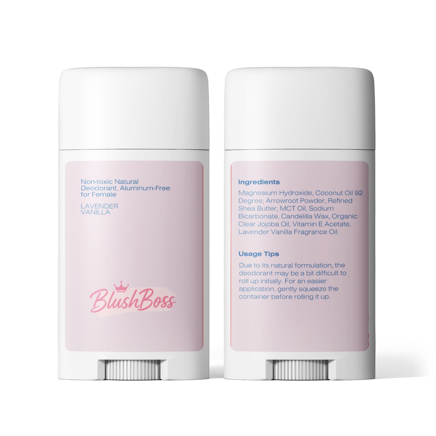 Blush Boss 2 Pack Non-toxic Natural Deodorant, Aluminum-Free