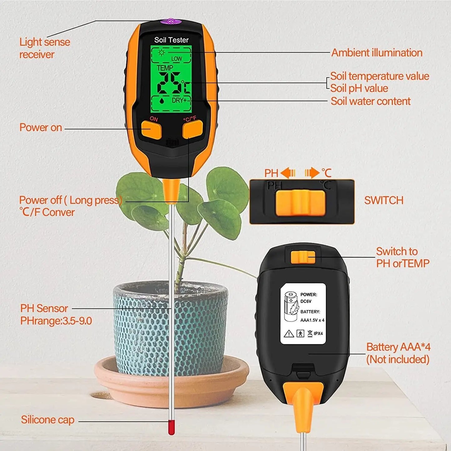 SoilSense™ 4-in-1 Soil Tester