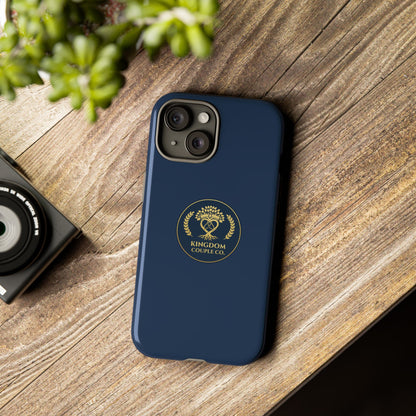 "Kingdom Couple Co.™ Personalized iPhone Case | Navy & Gold"