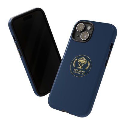 "Kingdom Couple Co.™ Personalized iPhone Case | Navy & Gold"