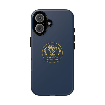 "Kingdom Couple Co.™ Personalized iPhone Case | Navy & Gold"