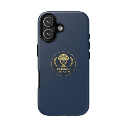 "Kingdom Couple Co.™ Personalized iPhone Case | Navy & Gold"