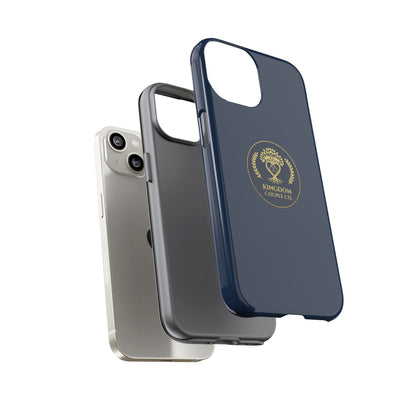 "Kingdom Couple Co.™ Personalized iPhone Case | Navy & Gold"