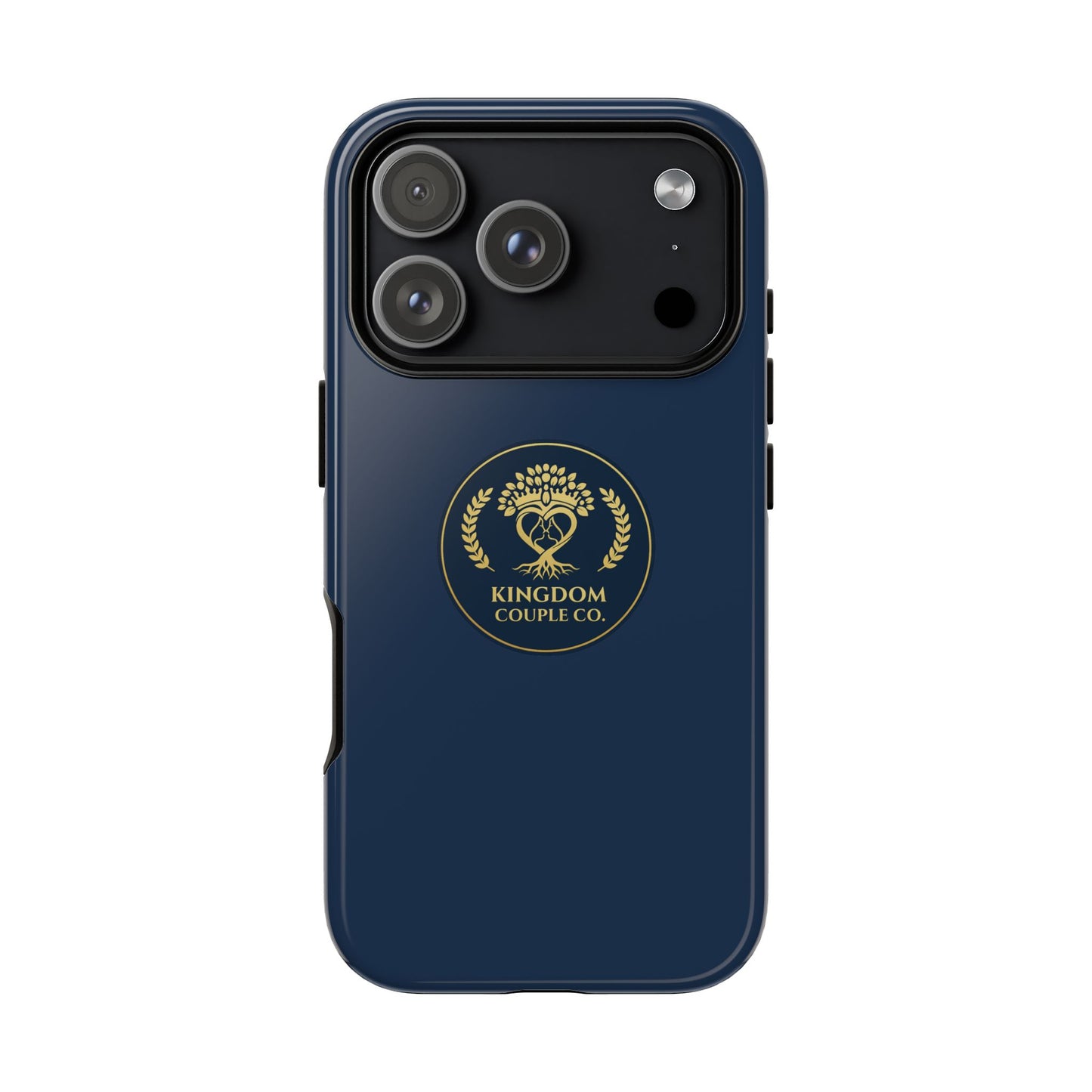 "Kingdom Couple Co.™ Personalized iPhone Case | Navy & Gold"