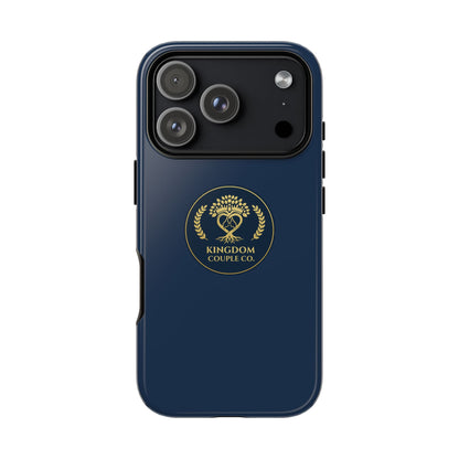 "Kingdom Couple Co.™ Personalized iPhone Case | Navy & Gold"