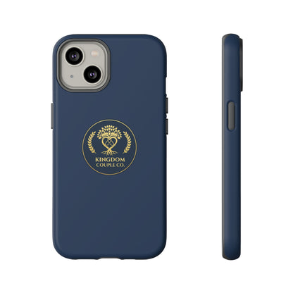 "Kingdom Couple Co.™ Personalized iPhone Case | Navy & Gold"