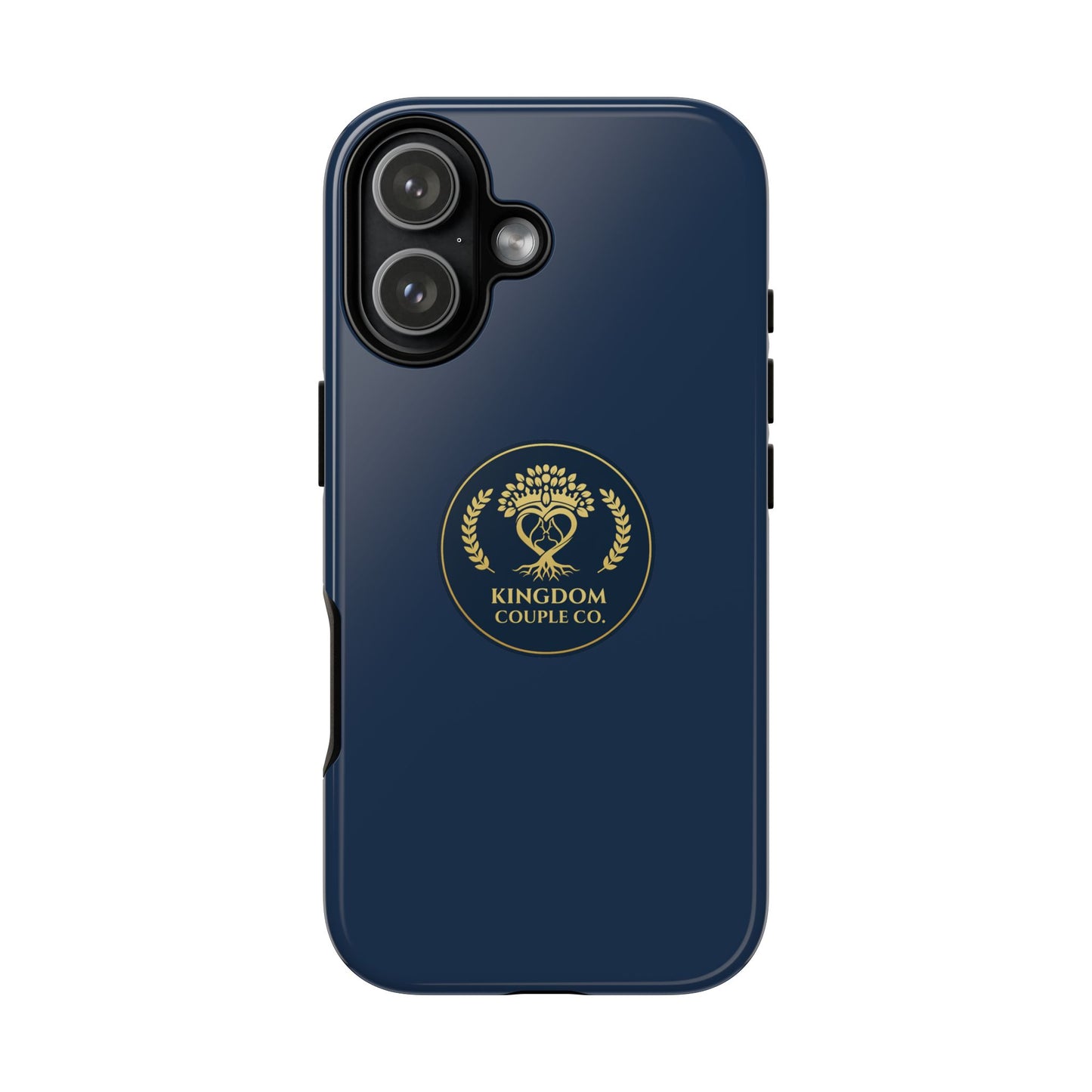 "Kingdom Couple Co.™ Personalized iPhone Case | Navy & Gold"