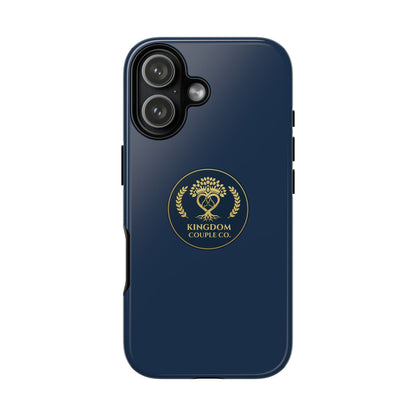"Kingdom Couple Co.™ Personalized iPhone Case | Navy & Gold"