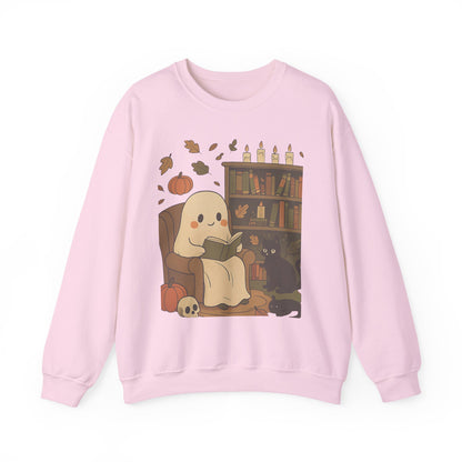 “Boo & Books” – Cozy Halloween Sweatshirt