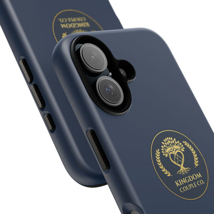 "Kingdom Couple Co.™ Personalized iPhone Case | Navy & Gold"