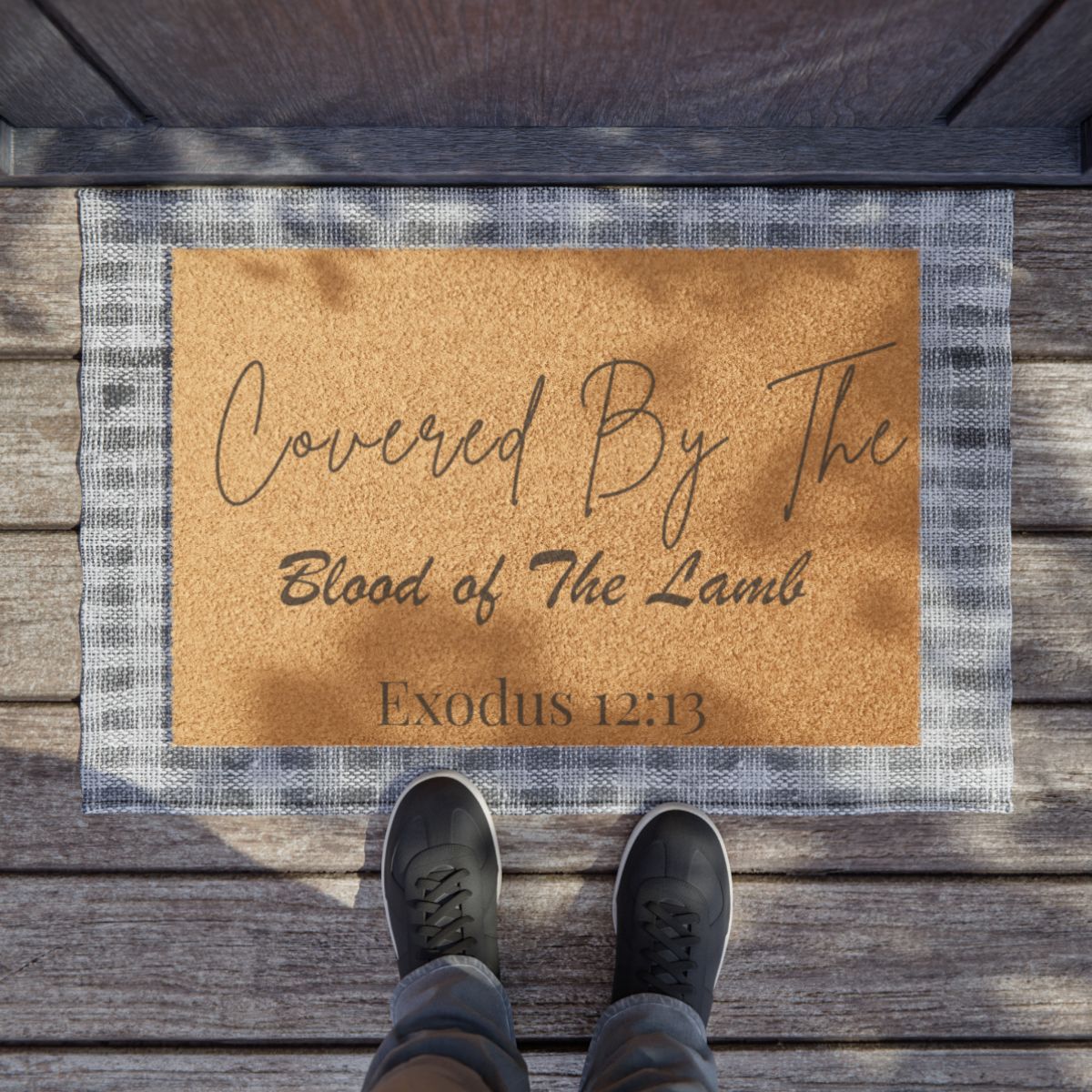“Covered By The Blood of The Lamb Doormat”